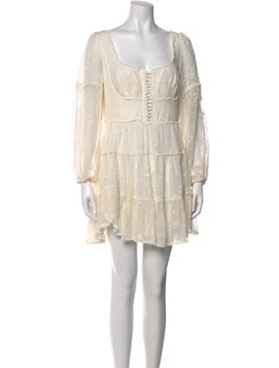 Pre-owned Zimmermann Silk Mini Dress W/ Tags In White