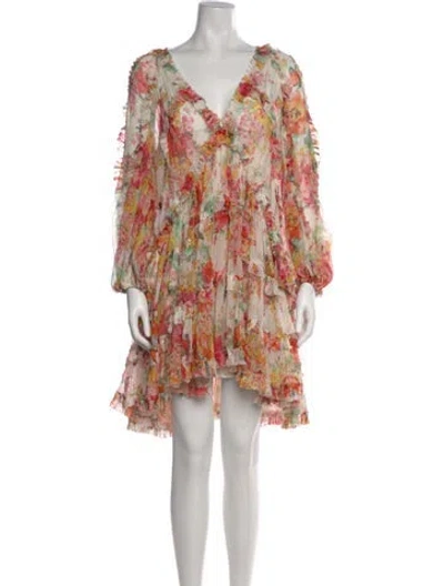Pre-owned Zimmermann Silk Mini Dress In White