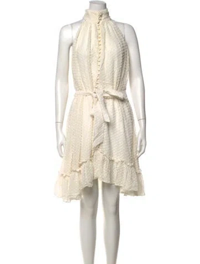 Pre-owned Zimmermann Silk Mini Dress In White