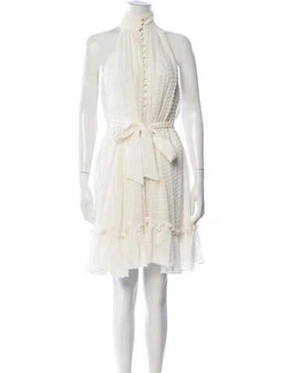 Pre-owned Zimmermann Silk Mini Dress In White