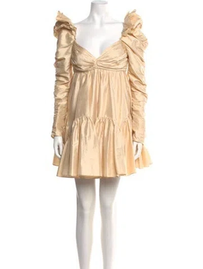 Pre-owned Zimmermann Silk Mini Dress In Yellow