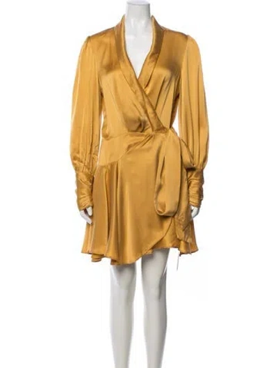 Pre-owned Zimmermann Silk Mini Dress In Yellow