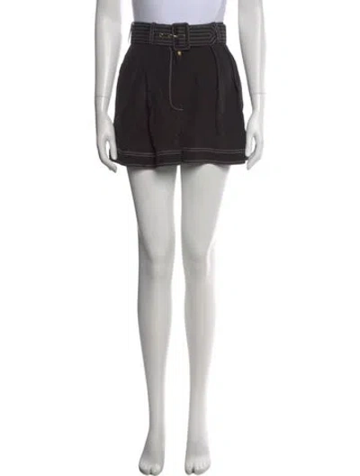 Pre-owned Zimmermann Silk Mini Shorts In Black