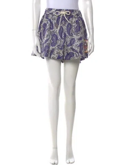 Pre-owned Zimmermann Silk Mini Shorts In Blue