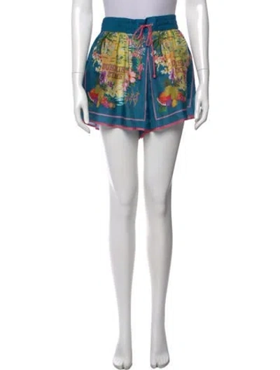 Pre-owned Zimmermann Silk Mini Shorts In Blue