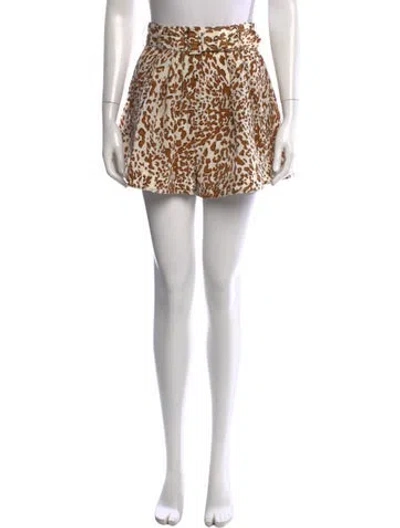 Pre-owned Zimmermann Silk Mini Shorts In Brown