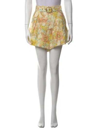 Pre-owned Zimmermann Silk Mini Shorts In Multi