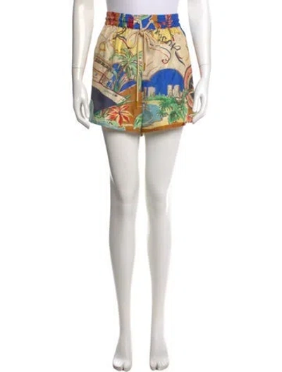 Pre-owned Zimmermann Silk Mini Shorts In Neutral