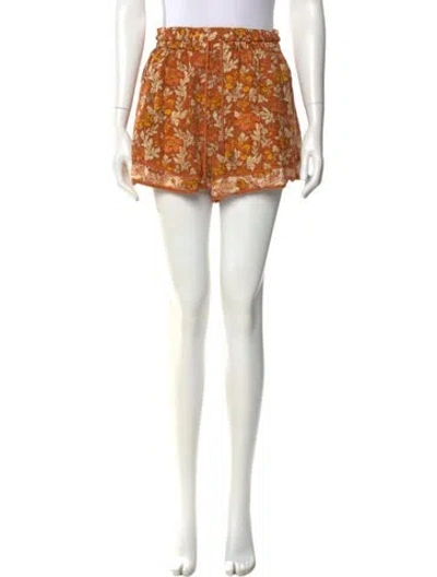 Pre-owned Zimmermann Silk Mini Shorts In Orange