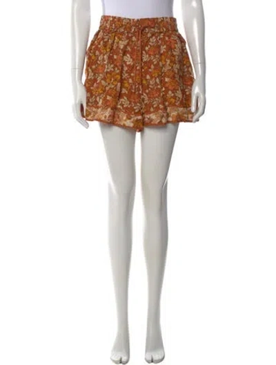 Pre-owned Zimmermann Silk Mini Shorts In Orange