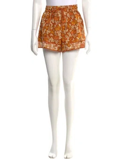 Pre-owned Zimmermann Silk Mini Shorts In Orange