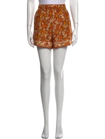 Pre-owned Zimmermann Silk Mini Shorts In Orange