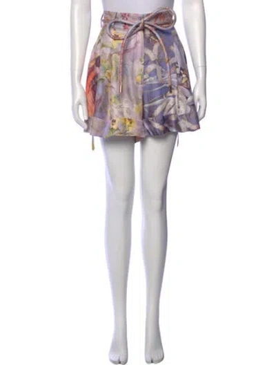 Pre-owned Zimmermann Silk Mini Shorts In Purple