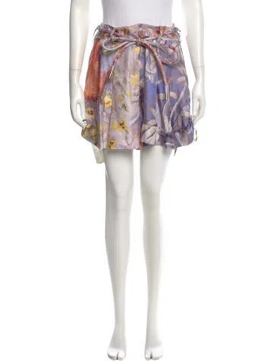 Pre-owned Zimmermann Silk Mini Shorts In Purple