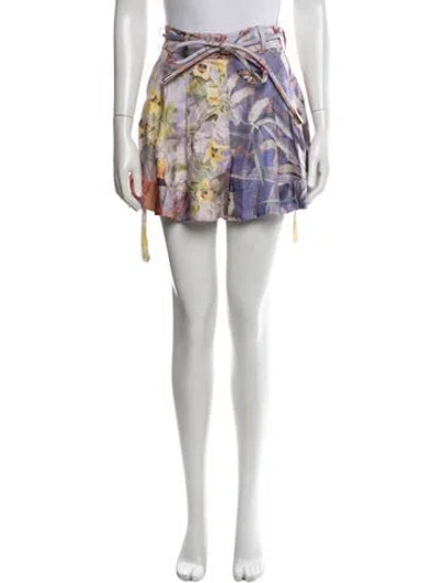 Pre-owned Zimmermann Silk Mini Shorts In Purple