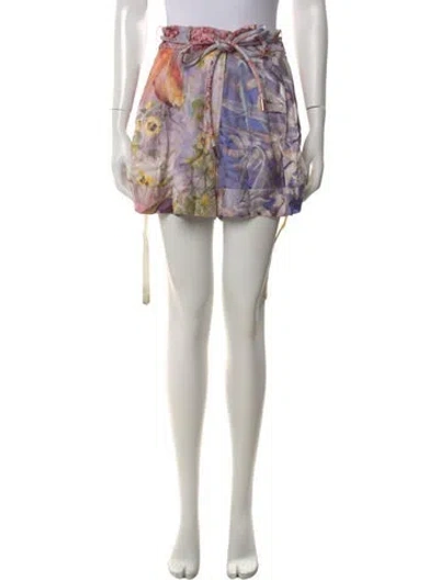 Pre-owned Zimmermann Silk Mini Shorts In Purple
