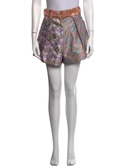 Pre-owned Zimmermann Silk Mini Shorts In Purple