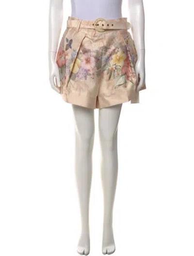 Pre-owned Zimmermann Silk Mini Shorts W/ Tags In Neutral