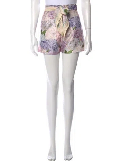 Pre-owned Zimmermann Silk Mini Shorts W/ Tags In Neutral