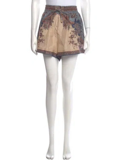 Pre-owned Zimmermann Silk Mini Shorts W/ Tags In Neutral