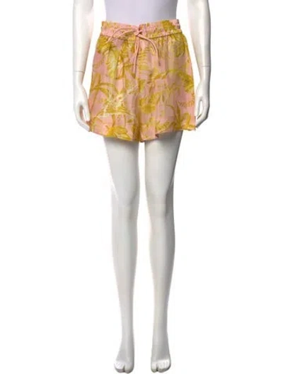 Pre-owned Zimmermann Silk Mini Shorts W/ Tags In Pink