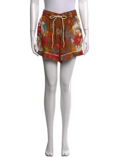Pre-owned Zimmermann Silk Mini Shorts In Yellow