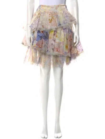 Pre-owned Zimmermann Silk Mini Skirt In Neutral