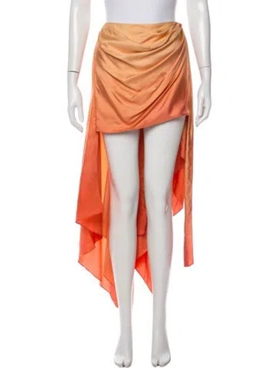 Pre-owned Zimmermann Silk Mini Skirt In Orange
