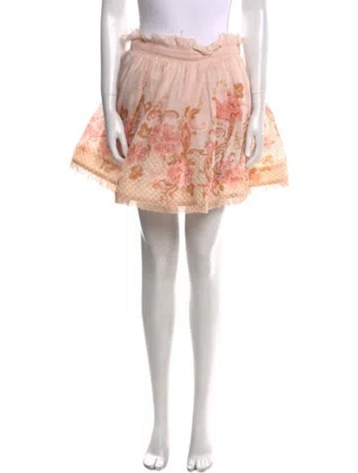 Pre-owned Zimmermann Silk Mini Skirt In Pink