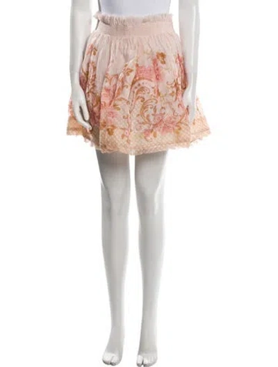 Pre-owned Zimmermann Silk Mini Skirt In Pink