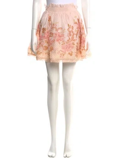 Pre-owned Zimmermann Silk Mini Skirt In Pink