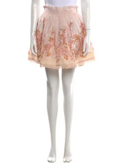 Pre-owned Zimmermann Silk Mini Skirt In Pink