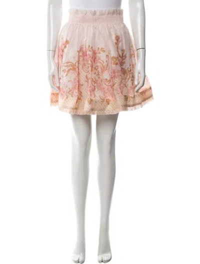 Pre-owned Zimmermann Silk Mini Skirt In Pink