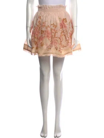 Pre-owned Zimmermann Silk Mini Skirt In Pink