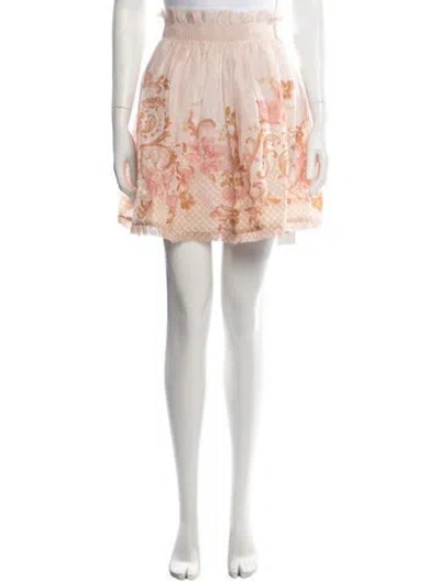 Pre-owned Zimmermann Silk Mini Skirt In Pink