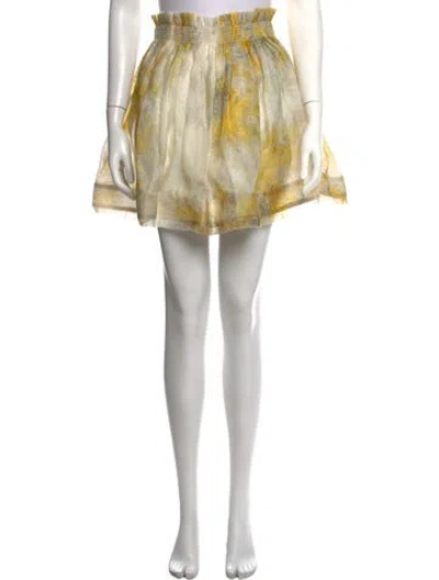 Pre-owned Zimmermann Silk Mini Skirt In White