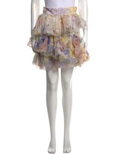 Pre-owned Zimmermann Silk Mini Skirt In White
