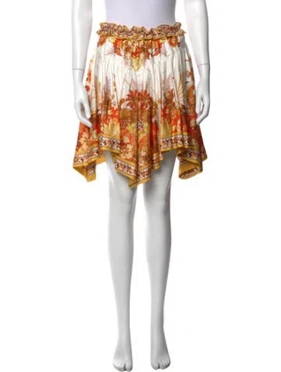 Pre-owned Zimmermann Silk Mini Skirt In Yellow
