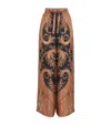 Zimmermann Multicolor Pants With Belt And All-over Paisley Motif In Silk Woman
