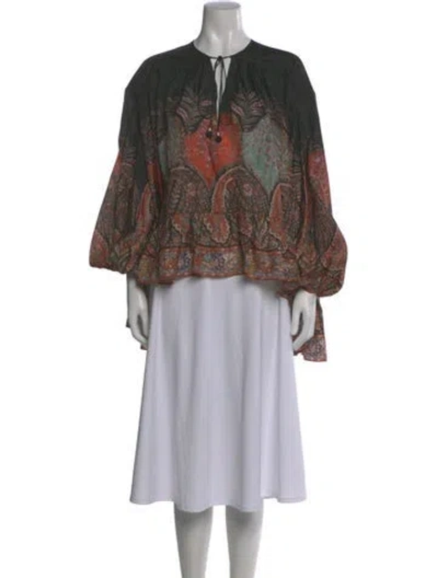 Pre-owned Zimmermann Silk Paisley Print Blouse In Black