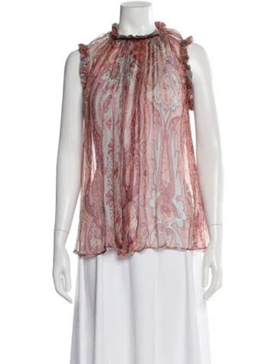 Pre-owned Zimmermann Silk Paisley Print Blouse In Multi