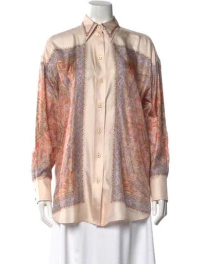 Pre-owned Zimmermann Silk Paisley Print Blouse In Multi