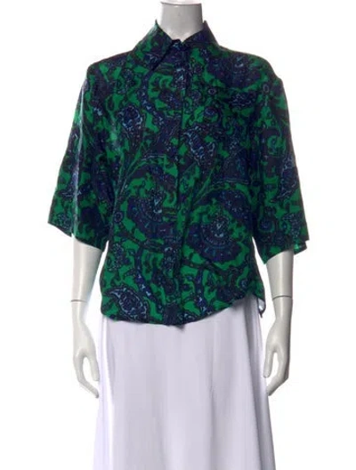 Pre-owned Zimmermann Silk Paisley Print Blouse In Multi