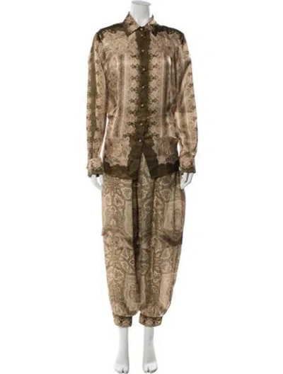 Pre-owned Zimmermann Silk Paisley Print Pantsuit W/ Tags In Multicolor