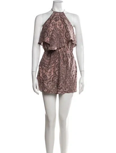 Pre-owned Zimmermann Silk Paisley Print Romper In Pink