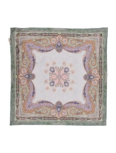 Pre-owned Zimmermann Silk Paisley Print Scarf In Green