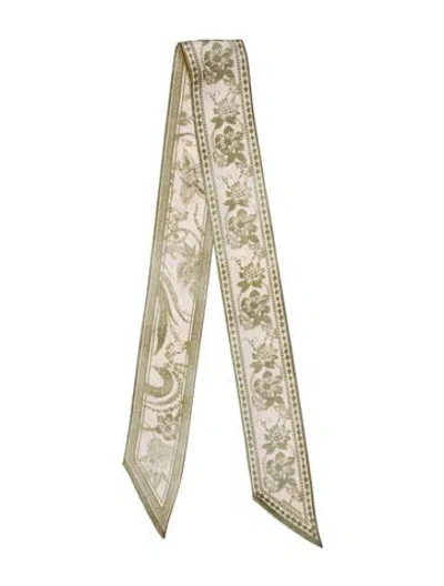 Pre-owned Zimmermann Silk Paisley Print Scarf In Green