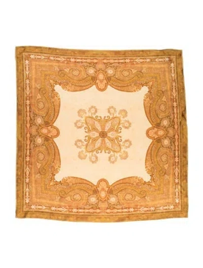 Pre-owned Zimmermann Silk Paisley Print Scarf In Yellow
