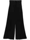 Zimmermann Belted Satin-crepe Wide-leg Pants In Black
