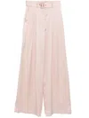 Zimmermann Pink Silk Tuck Pants In Multicolor